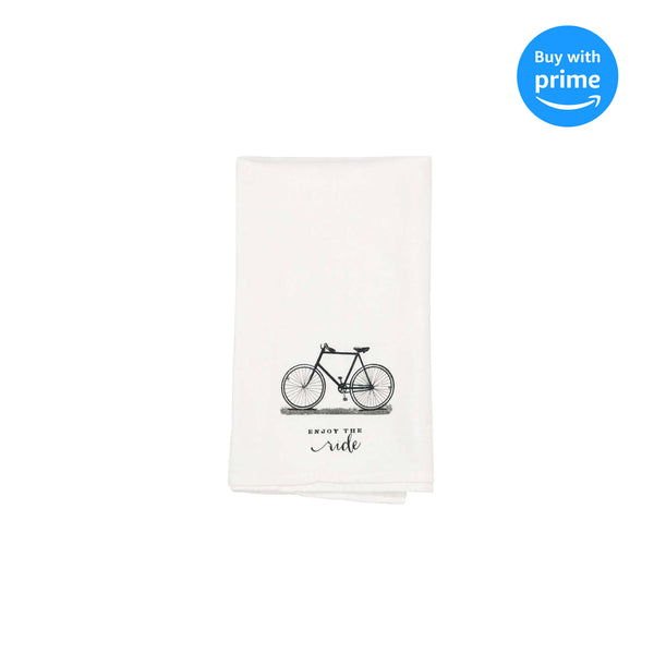 Jozie B Enjoy The Ride Bicycle 18 x 22 All Cotton Flour Sack Towel Set of 2