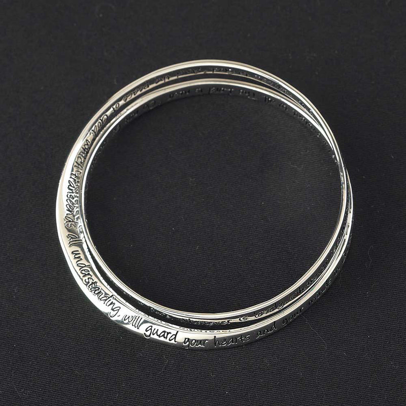Dicksons Rejoice in The Lord Philippians 4:4-8 Womens Silver Plated Double Mobius Fashion Bracelet