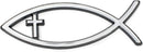 Harbor House Large Silver Christian Cross Fish Auto Emblem