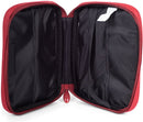 Matte Red Stitched Cross 8 x 6 Fabric  Zippered Bible Cover Case with Handle, Compact