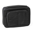 Black Reinforced Canvas Bible Cover Case with Handle and Stationary, X-Large