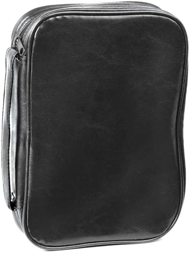 Black Leatherette Bible Cover Case with Handle, (Maxi) 2X-Large