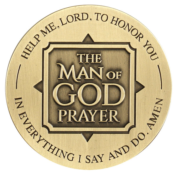 Man of God Prayer Bronze Tone 2 inch Zinc Alloy Metal Automotive Visor Clip