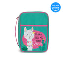Llama Tell You About Jesus Pink Large Canvas Bible Cover with Handle