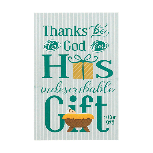 Thank Him For His Gift Brown Manger 4 x 3 Paper Itty Bitty Bookmark
