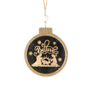 Believe Golden Sparkle Nativity Round Lighted 3.5 x 4 Resin Decorative Hanging Ornament
