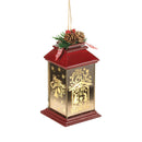Fireplace Red Love was Born Stable Lighted 5 x 2.5 Resin Decorative Hanging Ornament