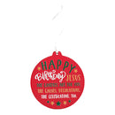 Happy Birthday Santa Fe Red 4.25 x 4 MDF Decorative Hanging Ornament