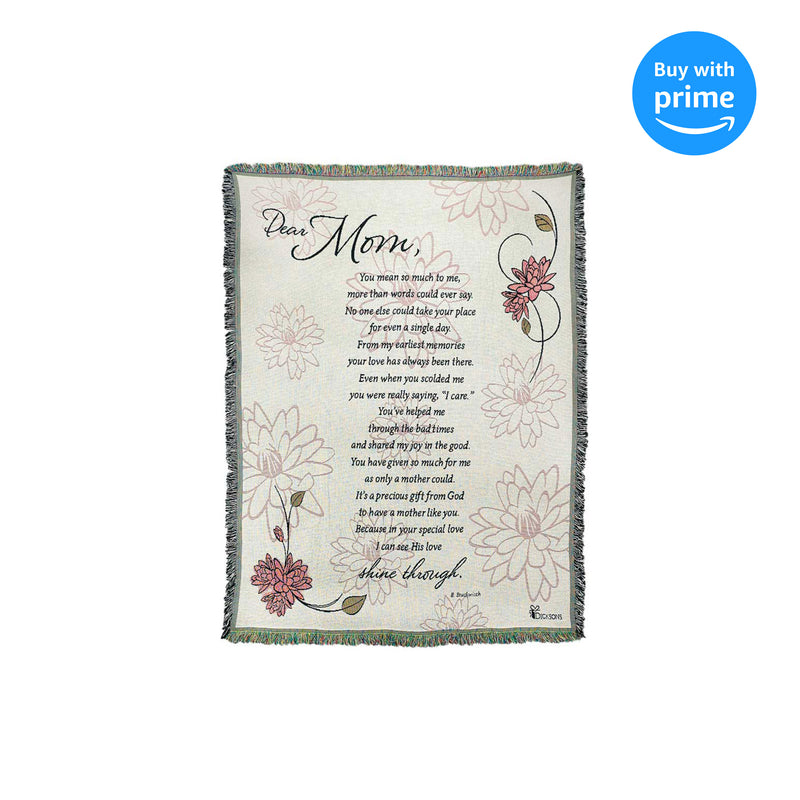 Dicksons Dear Mom You Mean So Much 52 x 68 inch Woven Cotton Throw Blanket