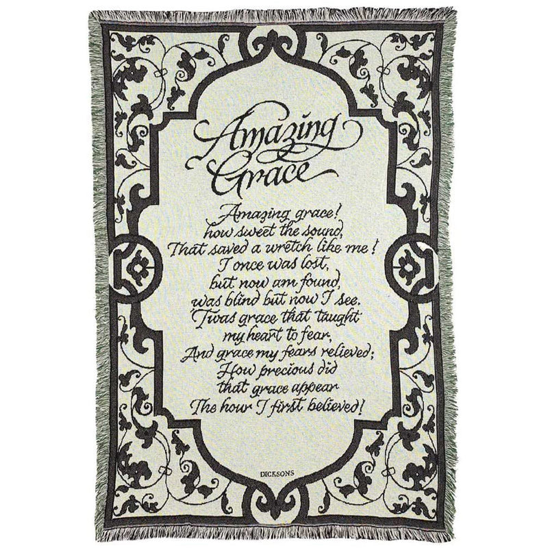 Dicksons Amazing Grace Trellis on Cream 46 x 68 All Cotton Tapestry Throw Blanket