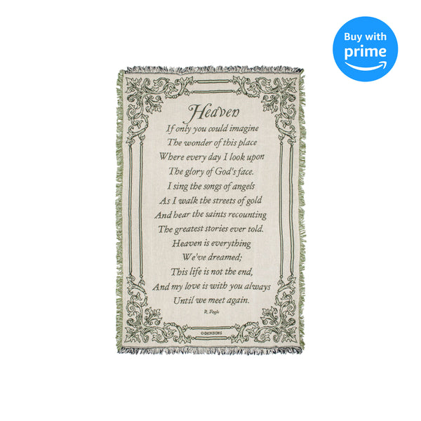 Dicksons Heaven If Only You Could Imagine Memorial 46 x 68 All Cotton Tapestry Throw Blanket