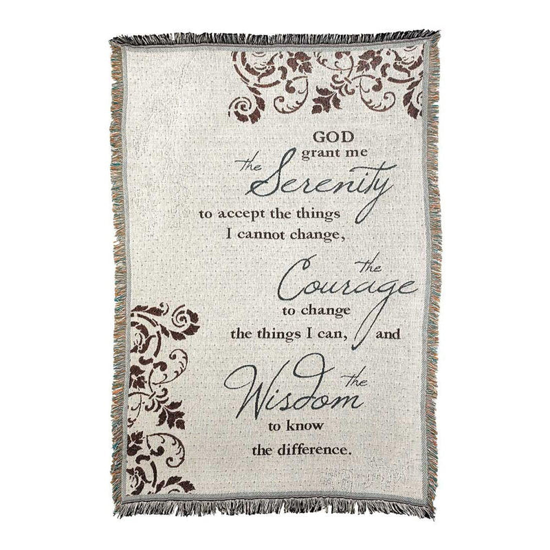 Dicksons Serenity Prayer Filigree Leaves 46 x 68 All Cotton Tapestry Throw Blanket