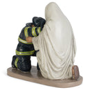 Praying Firefighter with Jesus 5 x 6 Resin Decorative Tabletop Figurine