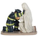 Praying Firefighter with Jesus 5 x 6 Resin Decorative Tabletop Figurine