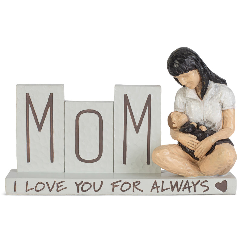 I Love You For Always Mom with Child 7 x 4 Resin Decorative Tabletop Figurine
