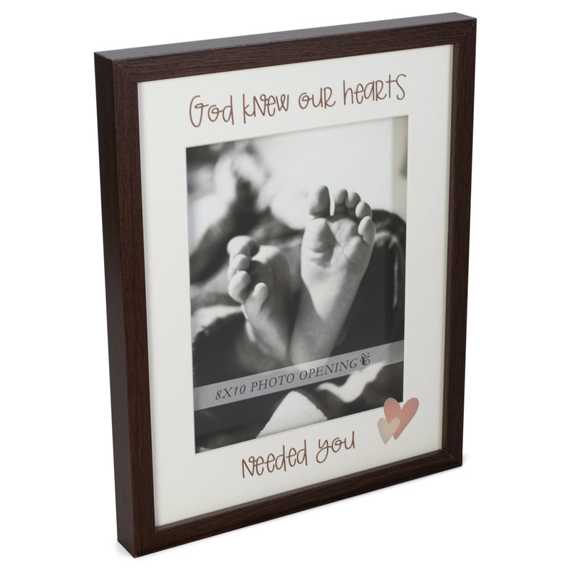 Knew Our Hearts Needed You Pink Heart 15 x 12 Wood and Glass Decorative Wall and Tabletop Frame