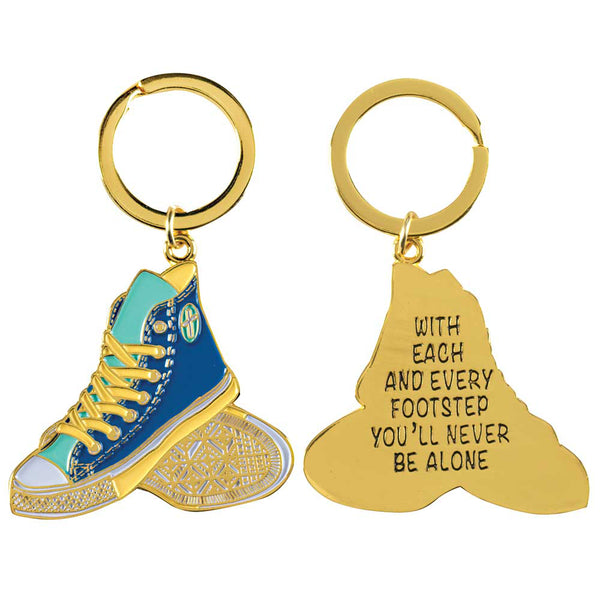 Dicksons with Each and Every Footstep Blue Gold Accents 3 x 2 Inch Zinc Alloy Keyring