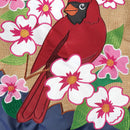 Magnolia Garden Vibrant Pink Blue Red Cardinal 19 x 13 Burlap Small House Flag