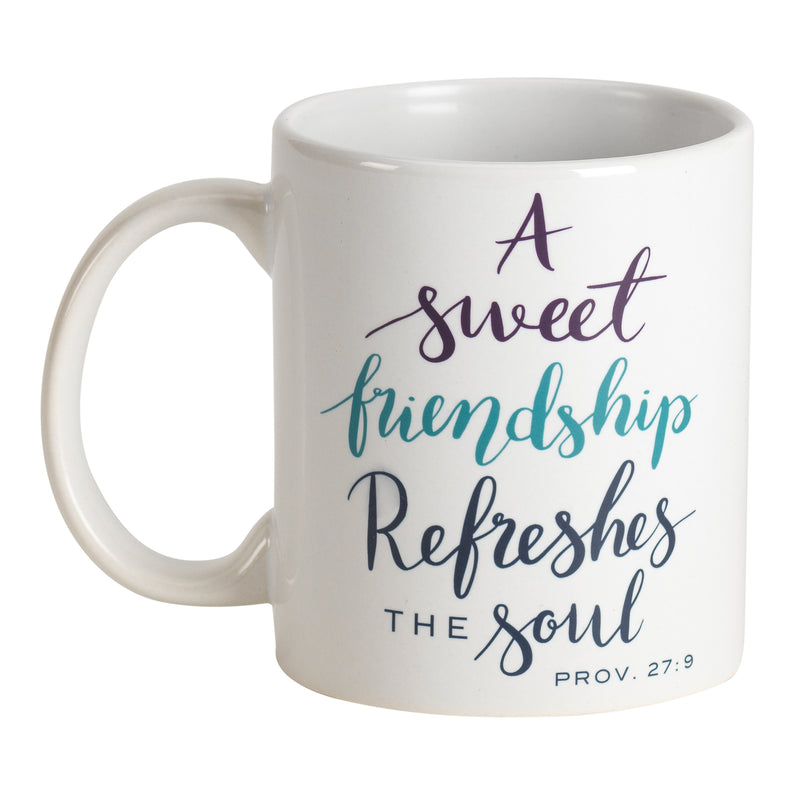 Sweet Friendship Refreshes The Soul Plum Purple 11 ounce Ceramic Novelty Coffee Mug