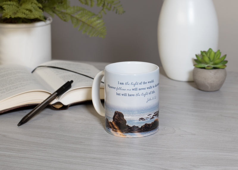 Light Of The World White Lighthouse 11 ounce Ceramic Novelty Cafe Coffee Tea Cup Mug