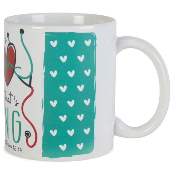 Care Love Nursing Teal 11 ounce Ceramic Novelty CafŽ Coffee Tea Cup Mug