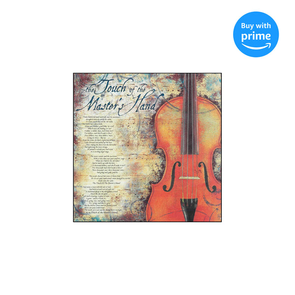 Dicksons Touch of Master's Hand Sheet Music Violin 12 x 12 Wood Wall Sign Plaque