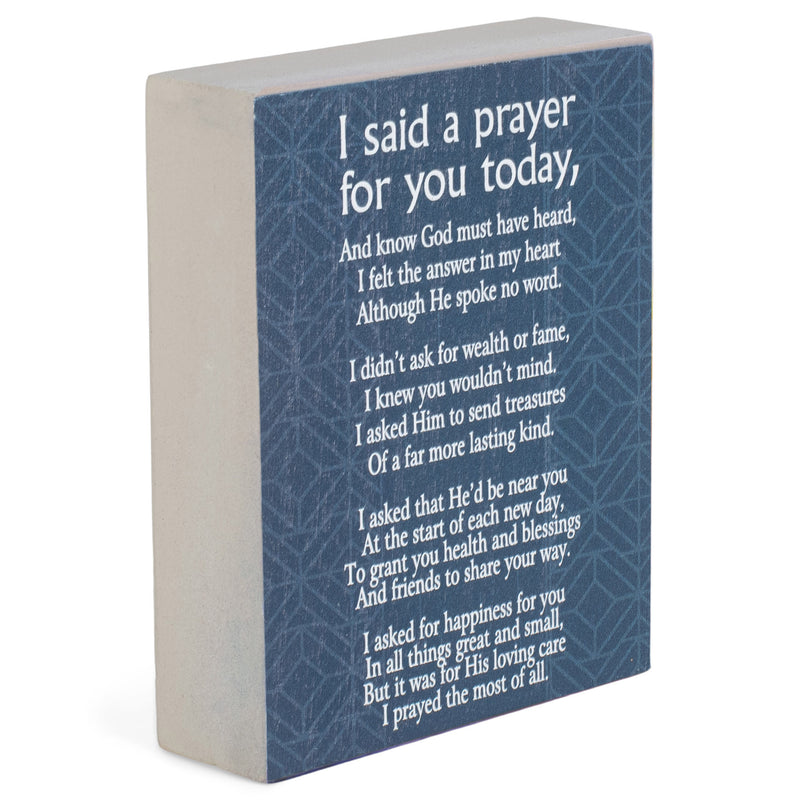 Dicksons Prayer For You Navy Blue 4 x 3 Wood Tabletop Block Plaque