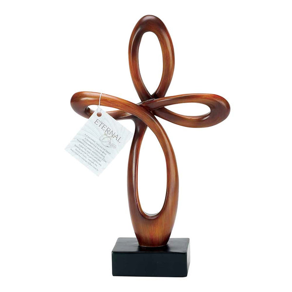 Dicksons 12 Inch Brown Finish Resin Decorative Tabletop Cross