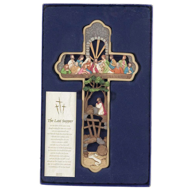 Dicksons Lord's Last Supper Multicolored Carved 12 Inch Resin Gifting Boxed Wall Cross