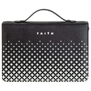 Bible Cover-Faith Cross-Black & White-XLG