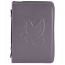 Bible Cover-Embossed Dove-Grey-XLG