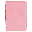 White Dove Designs Bible Cover-Love Floral-Pink-LRG