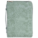 White Dove Designs Bible Cover-Sculpture Floral-Green-XLG