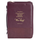 Bible Cover-Think On These Things-Burgundy-XLG