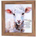 Dicksons Inspirational Christian Framed Wall Art 17 x 17 Inch Wood and Glass Lamb Tends His Flock