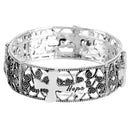 Dicksons Faith Hope Love One Size Silver Plated Metal Women's Charm Stretch Cuff Bracelet