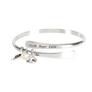 Dicksons Faith Hope Love Charm One Size Silver Plated Metal Women's Charm Bangle Bracelet