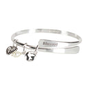 Dicksons Blessed Cross Dove One Size Silver Plated Metal Women's Charm Bangle Bracelet