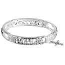 Dicksons Happiness Petal Cross Link One Size Silver Plated Metal Women's Charm Bracelet with Fold Over Clasp