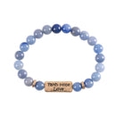Dicksons Faith Hope Love Women's Everyday Gold Plated Blue Beads One Size Stone Stretch Bracelet