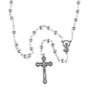 Dicksons Elegant Silver-Plated Filigree Metal Bead Rosary Necklace Classic Crucifix & Miraculous Medal 20 inch Catholic Prayer Beads for Men & Women – Durable & Handcrafted Religious Giftable