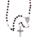 Dicksons Pope Francis Commemorative Rosary Necklace Dark Wood Beads with St. Peter's Basilica Centerpiece & Papal Crucifix 13 inch Catholic Prayer Beads for Men & Women, Handcrafted Religious Giftable