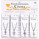 Dicksons Minimalist Stainless Steel Cross Pendant Necklace for Men Durable Silver-Tone Chain Simple, Classic Masculine Faith Jewelry