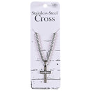 Dicksons Durable Stainless Steel Nail Cross Pendant Necklace for Men Modern Silver-Tone Design Solid Masculine Faith Jewelry