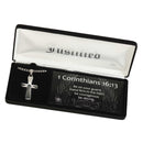 Dicksons Be On Guard Beveled Flare Cross 24 inch Stainless Steel Women's Necklace in Jewelry Box