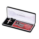 Dicksons Joshua 1:9 Firefighter Cross Silver 24 Inch Stainless Steel Necklace In Black Presentation Box