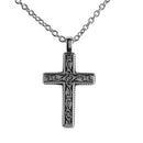Dicksons Swirled Antiqued Cross, Silver Tone, 24 Inch, Stainless Steel, Men's Everyday Necklace,