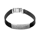 Dicksons For I Know The Plans Jeremiah 29:11, Black, 2.75 Inches, Stainless Steel and Silicone, Unisex Everyday Bracelet,
