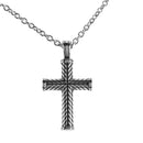Dicksons Antiqued Wheat Boss Cross, Silver Tone, 24 Inch, Stainless Steel, Men's Everyday Necklace,