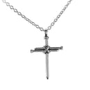 Dicksons 3 Nail Cross With Center Wrap, Silver Tone, 24 Inch, Stainless Steel, Men's Everyday Necklace,